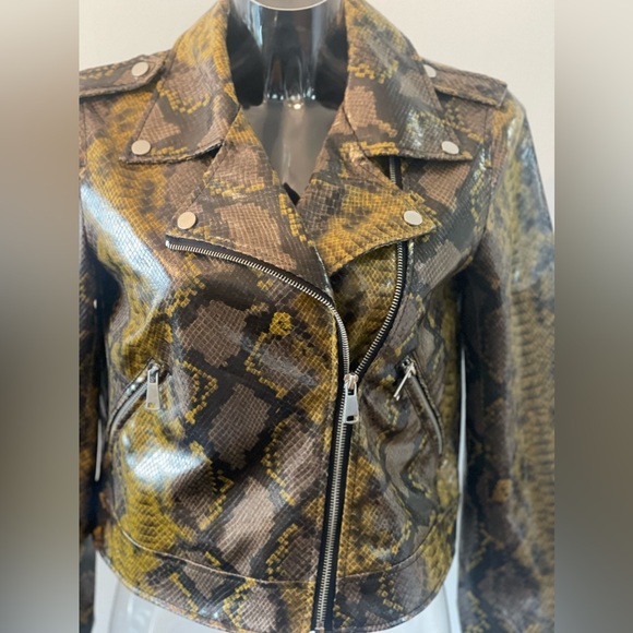 Zara Snakeskin Moto Jacket - Picture 2 of 8